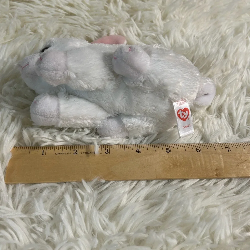 Ty Cotton White and Pink Plush Bunny Toy